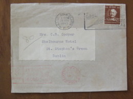 Ireland 1943 Front Of Cover Baile Atha To Dublin - Rowan Hamilton - Agriculture Wheat Slogan - Machine Franking - Cartas & Documentos