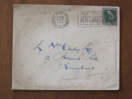 Ireland 1950 Cover Baile Atha To Donnybrook - James Clarence Mangan - Plane Slogan - Covers & Documents