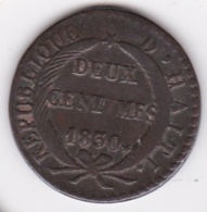 République D’Haiti , 2 Centimes 1830 AN 27. En Cuivre,  KM# A22 - Haïti