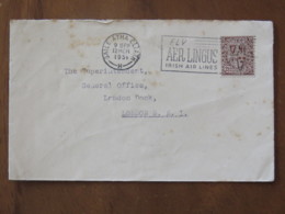 Ireland 1951 Cover Baile Atha To England - Arms - Music - Plane Slogan - Lettres & Documents