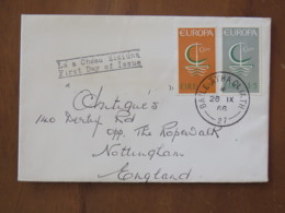 Ireland 1966 FDC Cover To England - Europa CEPT - Ship - Lettres & Documents