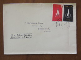 Ireland 1968 FDC Cover To England - Human Rights (damaged Stamps) - Storia Postale