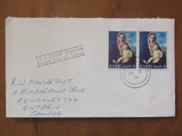 Ireland 1974 FDC Cover To Canada - Virgin And Child By Bellini - Christmas - Cartas & Documentos