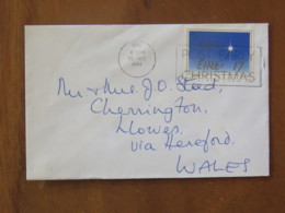 Ireland 1984 Cover Bre To England - Christmas Star - Lettres & Documents