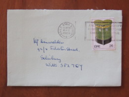 Ireland 1986 Cover Baile Atha To England - Mail Box Heart - Covers & Documents