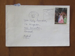 Ireland 1987 Cover Baile Atha To England - Rose Of Tralee Music - Storia Postale