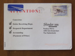 Ireland 2001 Cover Slige Ach To Holland - Plane - Lettres & Documents