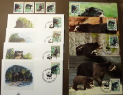 Bolivia 1991 Mi 1137-1140 MNH WWF Brillenbär Spectacled Bear Maxi Card FDC MNH ** #cover 4988 - Collections, Lots & Series