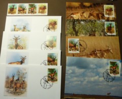 Mocambique 1991 Mi 1231-1234 WWF ANTELOPES Lichtensteins's Hartebeest Kuhantilope  Maxi Card FDC MNH ** #cover 4989 - Collections, Lots & Series