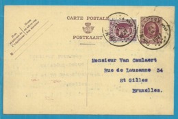 195 Op Entier Stempel MOLENBEEK Met Firmaperforatie (perfin) "DFC" Van DELHAIZE FRERES & Cie "Le LION" - 1909-34