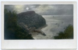 ARTIST : ELMER KEENE - CLOVELLY FROM HOBBY DRIVE (HAND COLOURED) - Keene, Elmer