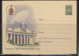 RUSSIA USSR Stamped Stationery Ganzsache 1049 1959.09.05 Electrification Exhibition Palace In Moscow - 1950-59