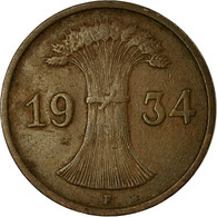 Monnaie, Allemagne, République De Weimar, Reichspfennig, 1934, Stuttgart, TTB - 1 Renten- & 1 Reichspfennig