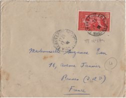 MADAGASCAR YT N°174 OBLITERE SEUL SUR LETTRE POUR LA FRANCE - Briefe U. Dokumente