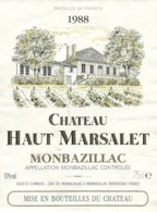 Etiquettes De Vin -B3718 -Haut Marsalet Monbazillac  (Vignoble, Millésime, état;...se Référer Au  Scan)-Envoi Gratuit - Monbazillac