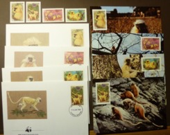 WWF 1984 Bhutan Golden Langur Goldlangur YT 621/24 Maxi Card FDC MNH ** #cover 5013 - Collections, Lots & Series