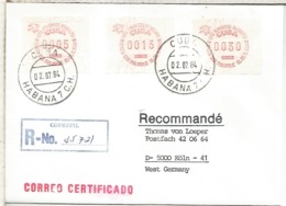 CUBA FDC ATM 1984 BRIEFMARKEN MESSE HAMBURG  CERTIFICADA - Covers & Documents