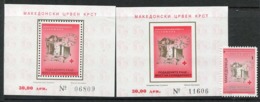 MACEDONIA 1996 Solidarity Week Tax Stamp And Perforated And Imperforate Blocks MNH / **.  Michel 89, Block 20 A &B - Nordmazedonien