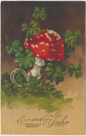 75-716 Mushrooms Fly-agaric Fliegenpilze Switzerland New Year EAS M Nr 1484 - Paddestoelen