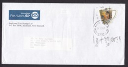 New Zealand: Airmail Cover To USA, 2005, 1 Stamp, Odd-shaped, Coffee Cup, Rare Real Use (minor Discolouring At Back) - Cartas & Documentos