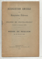 Association Amicale Des Anciens éléves Du Collége De Chatellerault, Messe De Requiem,1919 ,frais Fr 1.95 E - Unclassified