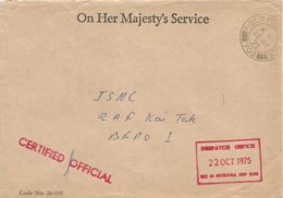 Hong Kong 1975 FPO 708 RAF Kai Tak Gurkha Infantry Brigade Forces Official Domestic Cover - Covers & Documents
