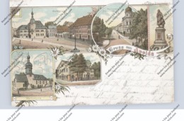0-5320 APOLDA, Lithographie 1898, Realschule, Martinskirche,  Marktplatz, Heressener Promenade.., Seitlich Beschnitten - Apolda
