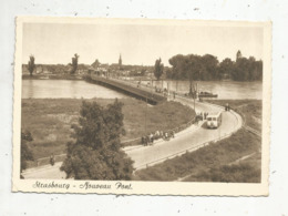 Cp, Automobile,  Bus & Autocars , 67 ,  Strasbourg ,nouveau Pont Sur Le Rhin Et Kehl , Voyagée 1950 - Busse & Reisebusse