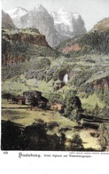 HASLEBERG → Lithokarte, Hotel Alpbach Mit Wetterhorngruppe, Ca.1900 - Hasle Bei Burgdorf