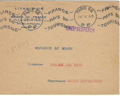 PARIS 56 KRAG 1949 DREYFUSS (B056203) 1994 NON COTE EN PORT PAYE FRANCE PAYS DU TOURISME - Annullamenti Meccanici (pubblicitari)