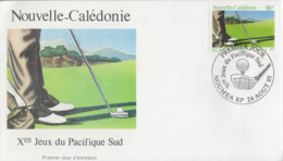 Enveloppe  FDC  1er  Jour   NOUVELLE  CALEDONIE   GOLF   Xéme  Jeux  Du  Pacifique  Sud   1995 - Golf