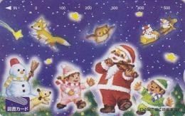 Carte Prépayée Japon - ANIMAL - OISEAU - HIBOU Chouette & PERE NOEL  - OWL BIRD CHRISTMAS Japan Prepaid Tosho Card 4303 - Owls