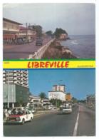 CP DOUBLE VUE LIBREVILLE HIER ET AUJOURD'HUI, CITROEN 2CV AUTOS VOITURES, BOULEVARD DE L'INDEPENDANCE, GABON - Gabon