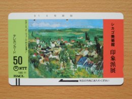 Japon Japan Free Front Bar, Balken  Phonecard (A) / 110-2694 / P. Cezanne - View Of Auvers / 9/10 - Peinture