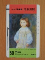 Japon Japan Free Front Bar, Balken  Phonecard (A) / 110-2695 / Renoir - Child In A White Dress Aka Lucie Berard / 10/10 - Peinture