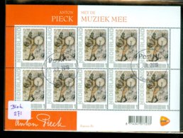 NEDERLAND * PERSOONLIJKE POSTZEGELS * ANTON PIECK * MET DE MUZIEK MEE * BLOK VAN 10 * POSTFRIS GESTEMPELD (271) - Timbres Personnalisés