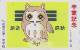 RARE Carte Japon - Animal - OISEAU HIBOU  - OWL BIRD On Book Japan Tosho TCP Card - 4366 - Uilen
