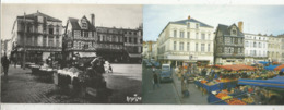 Double Cp , 17, Commerce, LA ROCHELLE , AVANT(vers1900) - APRES , Le MARCHE  ,ed. Le Ciel Bleu - Mercati