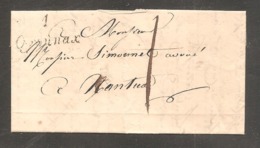 Lettre OYONNAX  1835  Cursive 1 Oyonnax  + Taxe 1 Manuscrite Pour Nantua - 1801-1848: Précurseurs XIX