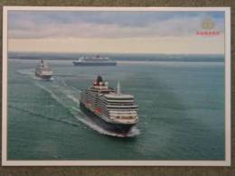 CUNARD 3 QUEENS EVENT 2012 - AERIAL VIEWS - LARGE SIZE OFFICIAL CARD - Paquebote