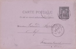 Carte Sage 10 C Noir G2 Oblitérée Repiquage Raffinerie C. Say - Overprinter Postcards (before 1995)