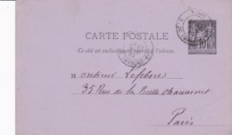 Carte Sage 10 C Noir G3 Oblitérée Repiquage Escande - Cartoline Postali Ristampe (ante 1955)