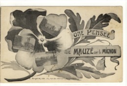 Carte Postale Ancienne Fantaisie Mauzé Sur Le Mignon - Une Pensée - Multivue, Fleurs - Mauze Sur Le Mignon