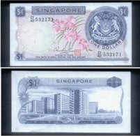 RARE ! SINGAPORE 1 DOLLAR ORCHIDS CURRENCY MONEY BANKNOTE (#143D) AU - Singapore