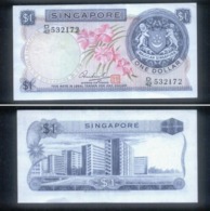 RARE ! SINGAPORE 1 DOLLAR ORCHIDS CURRENCY MONEY BANKNOTE (#143E) AU - Singapore