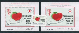 MACEDONIA 1996 Anti-Cancer Week Tax Stamps And Blocks MNH / **.  Michel 83, Block 18A-B - Macedonia Del Norte