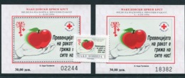 MACEDONIA 1996 Anti-Cancer Week Tax Stamps And Blocks MNH / **.  Michel 83, Block 18A-B - Macédoine Du Nord