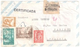 ARGENTINA Exp Horacio MAINAR Buenos Aires Registrada 1962 To Paris Via Aera CERTIFICADA Suc 132 - Lettres & Documents