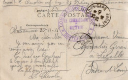 TB 2645 - MILITARIA - Franchise Militaire Sur CPA - Commission De Gare - CHATEAUROUX Pour LUZILLE - Guerre De 1914-18