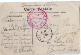 TB 2647 - MILITARIA - Franchise Militaire Sur CPA CHITRAY - Hopital T N° ?  - CHATEAUROUX Pour LUZILLE - 1. Weltkrieg 1914-1918